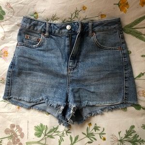 Topshop High Waisted Denim Shorts